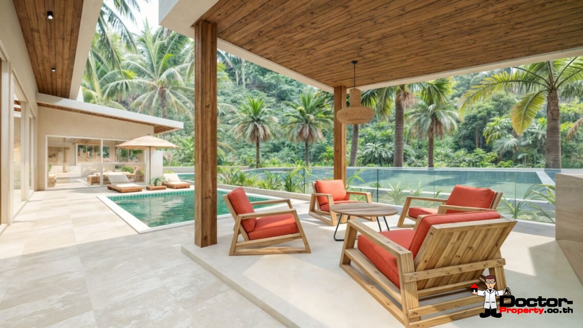 New 2-Bedroom Bali-Style Pool Villa in Bangrak, Koh Samui